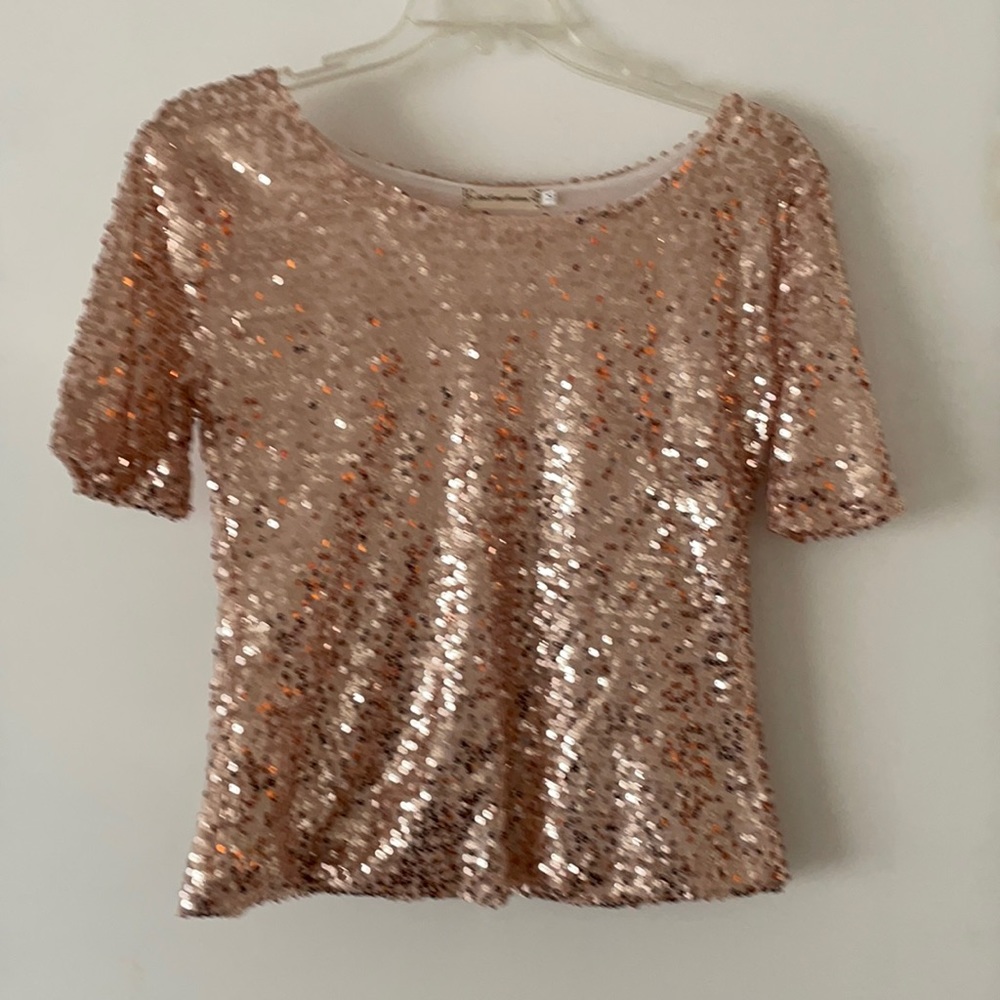 Rose gold sequin shirt